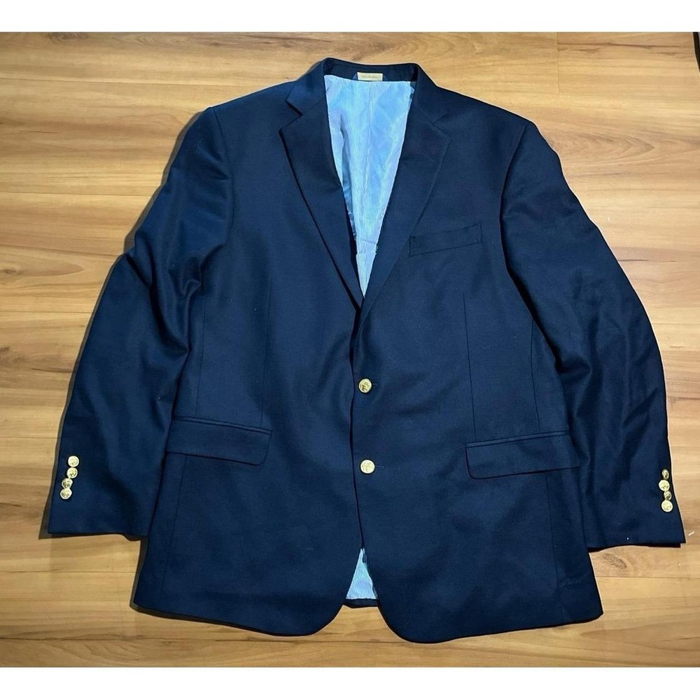 Brooks Brothers Explorer Regent Fit Gold Accent 2 Button NavySports Coat Blazer